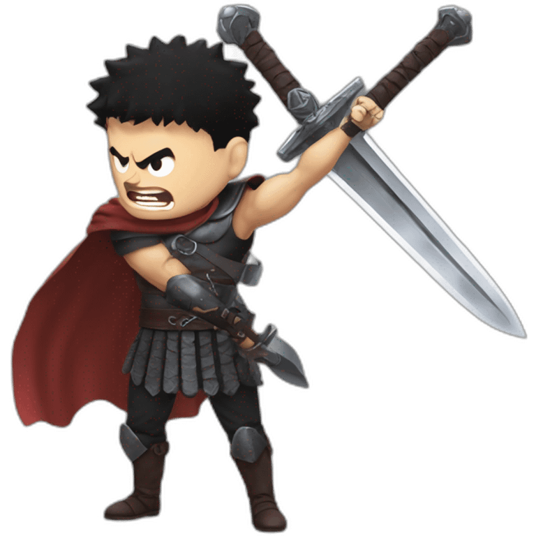 angry berserk guts carrying a huge sword on his shoulder emoji