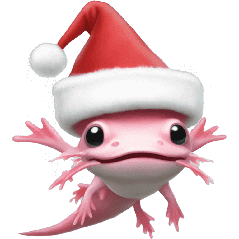 Axolotl with a Santa hat   emoji