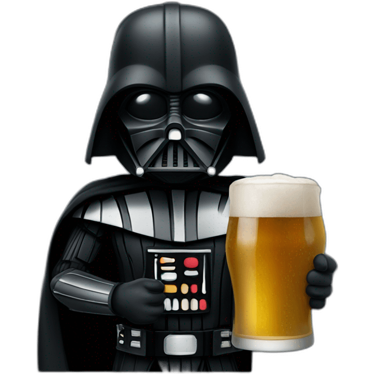 Dark vader holding a beer emoji