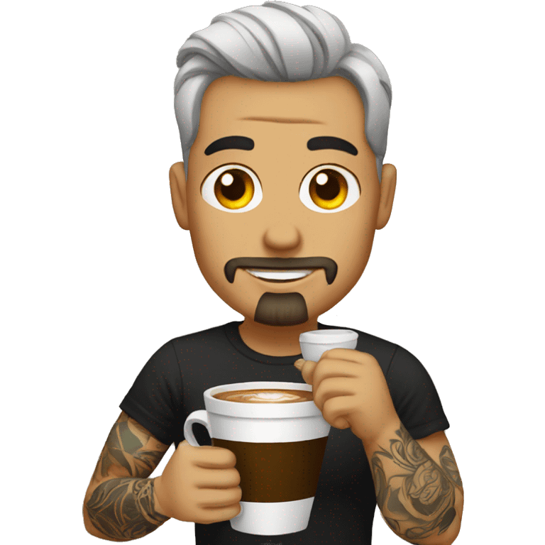 tattooed men drinking coffee emoji