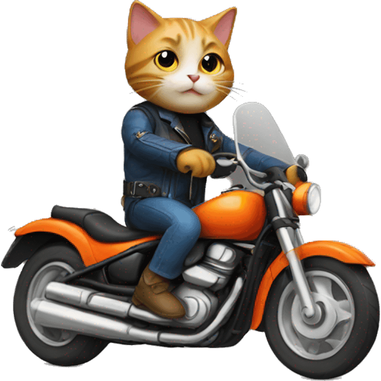 Cat riding a motorcycle  emoji