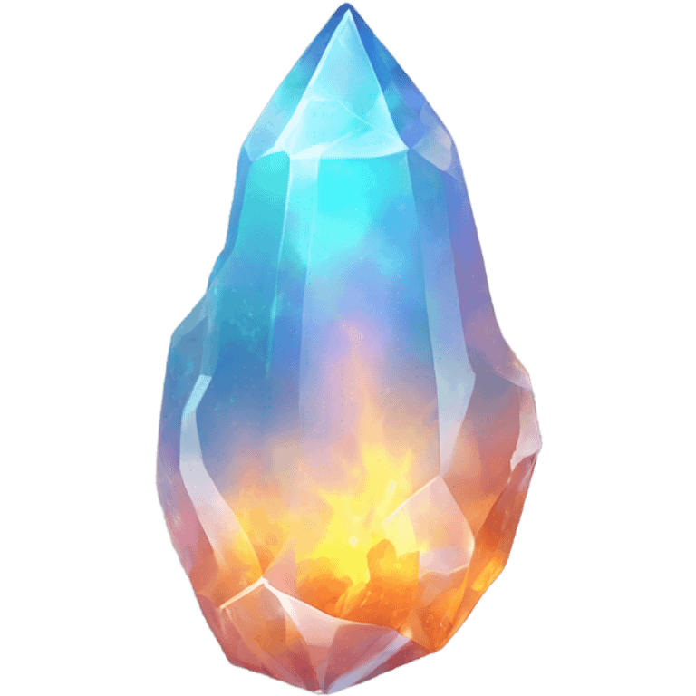 opal crystal fire shape emoji