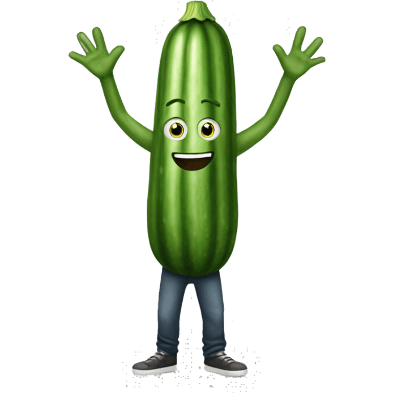 Cucumber man with really long arms emoji