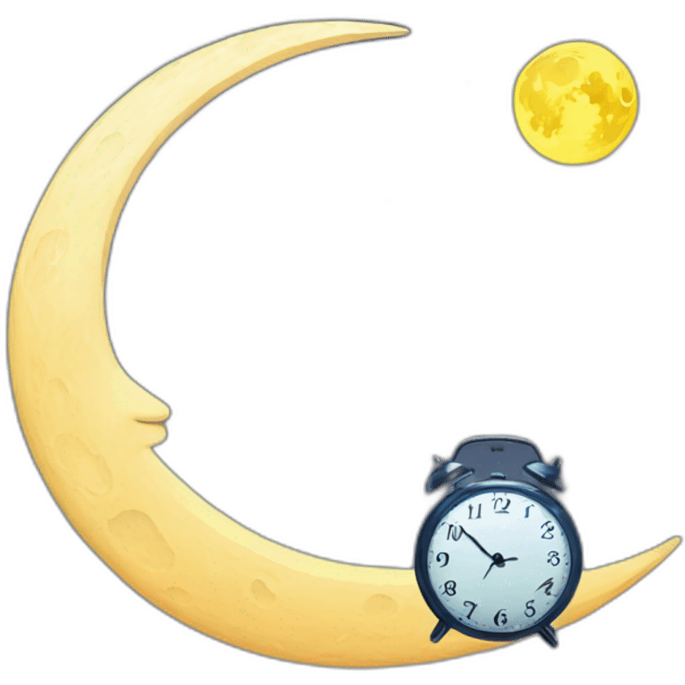 moon with clock emoji