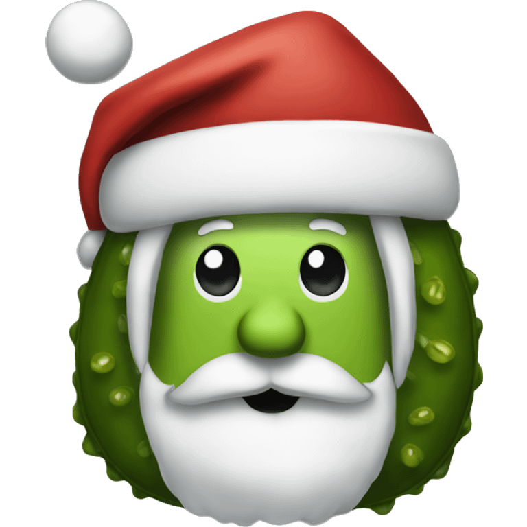 a pickle dressed as santa  emoji