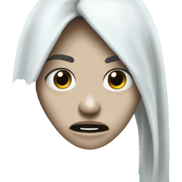 Kayako ghost from the grudge doing pog face emoji