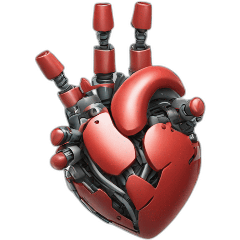 robot human heart hand emoji