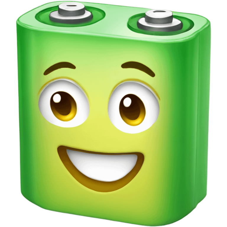 Little bit Smiling Green battery  emoji