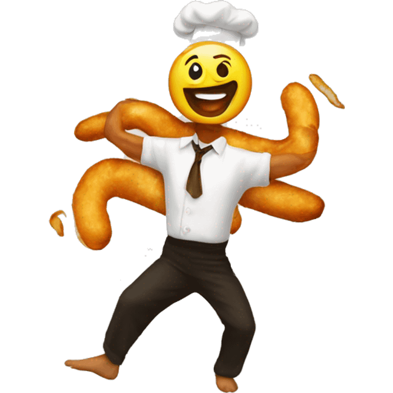 Dancing fried food emoji