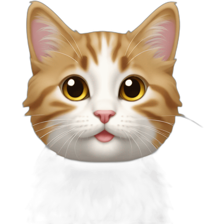 Chaton longs poils tricolores emoji