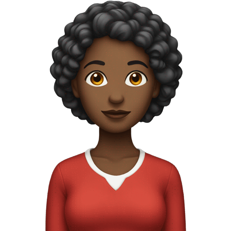 black female in red emoji