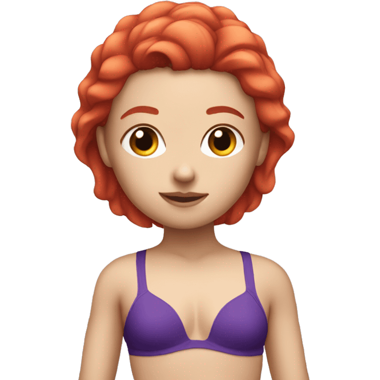 White Girl red hair in purple swimwear  emoji