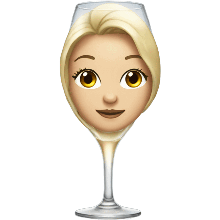 Kristi in a champagne glass emoji