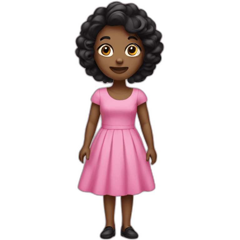 A balck wearing a pink dress emoji