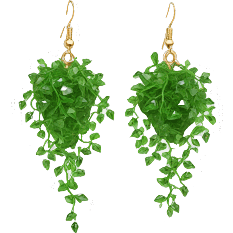 crystal earrings covered with vines emoji