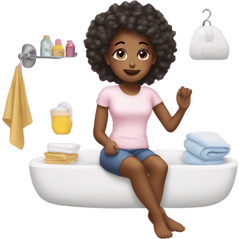 Morning girly routine emojis, family ones. emoji