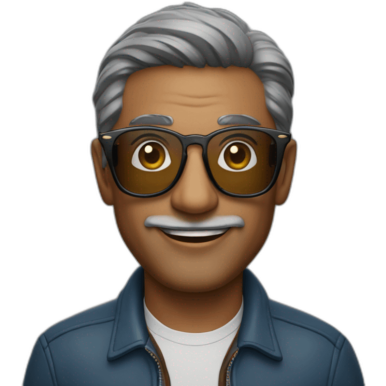 50 yr old indian man with ray ban avaitor framed reading glasses emoji