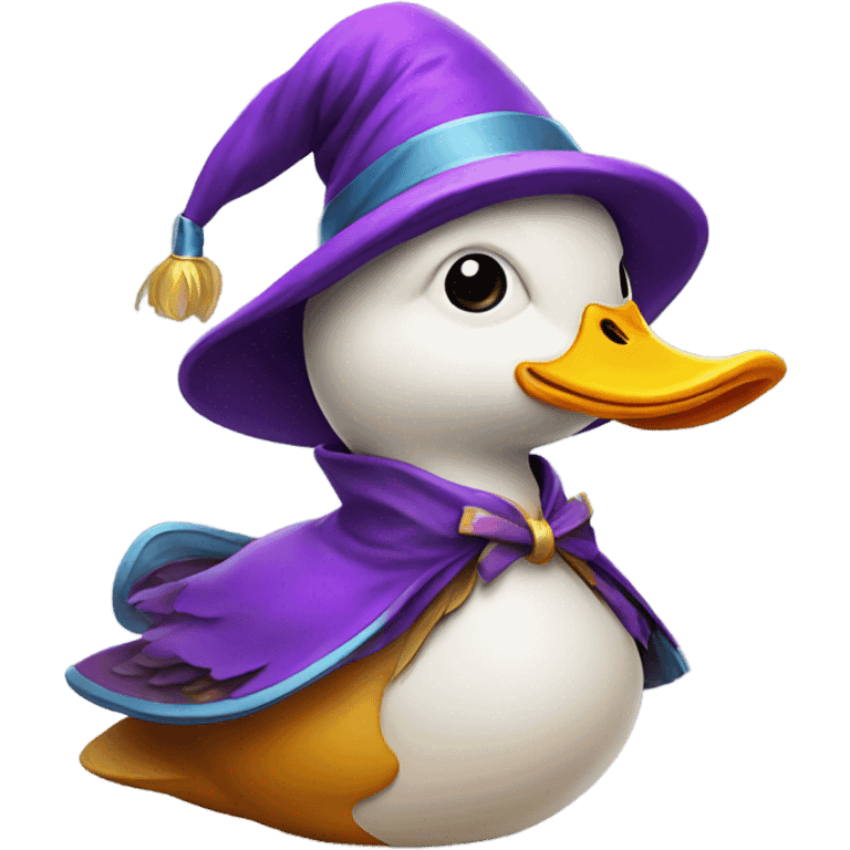 Duck with wizard hat emoji