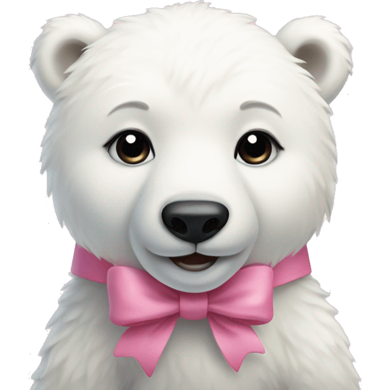 Baby polar bear with pink bow emoji