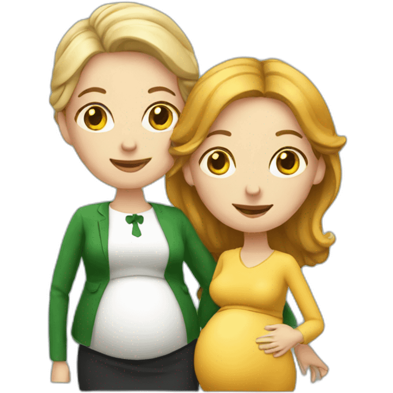 Irish lady with her pregnant teacher wife emoji