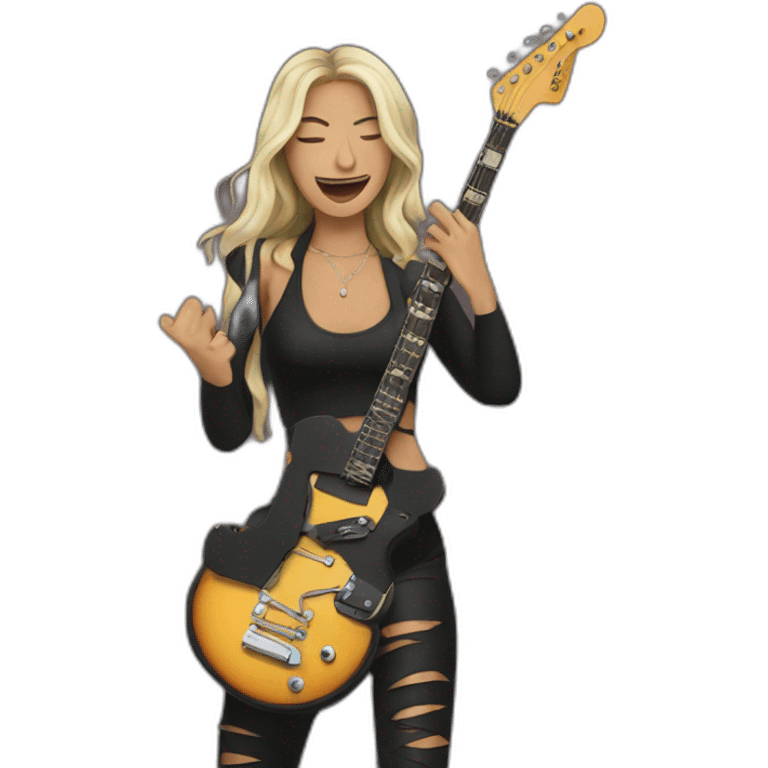 woman doing rock music emoji