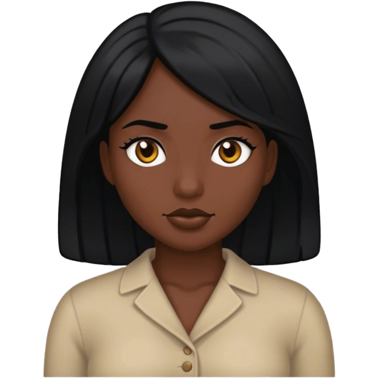 Mujer Morena pelo negro emoji