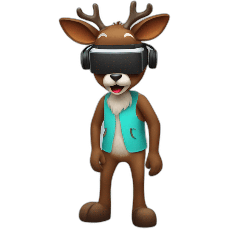 Rudolf in vr headset full body emoji