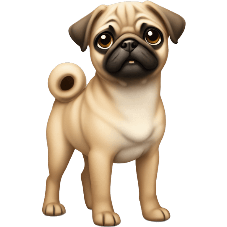 Fawn pug puppy standing emoji