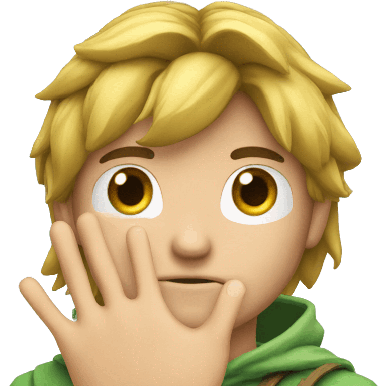 Link llorando con sus manos tallando sus ojos emoji