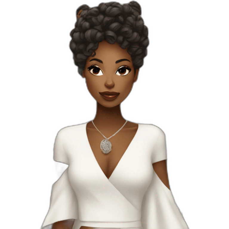 Beautiful Black women fashion week emoji