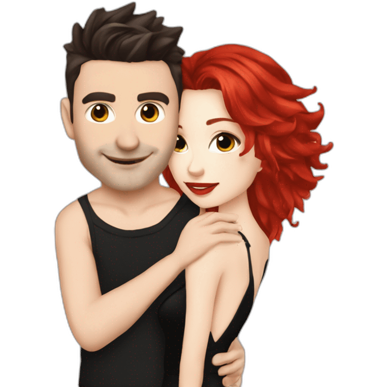 Dan Balan and red hair Tina Karol loves emoji