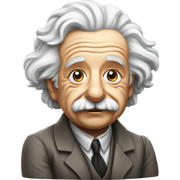 albert einstein sitting and leaning on his fist emoji