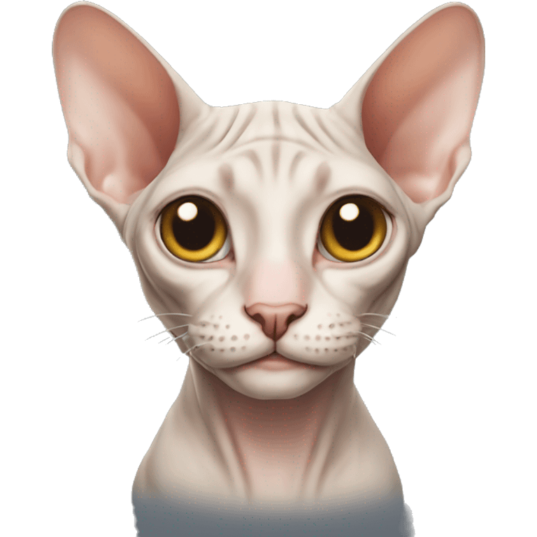 A smiling sphynx cat emoji