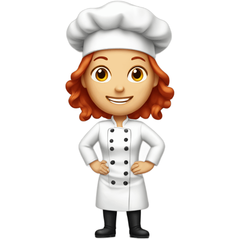 red haired female chef emoji