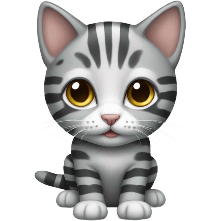 Gray striped kitten emoji