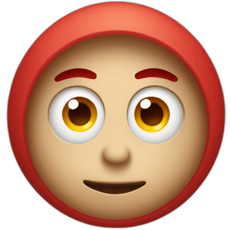 Emoji with red dry eyes emoji