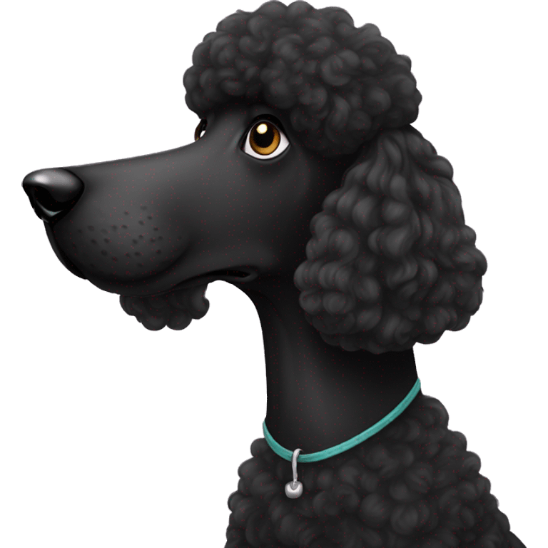 Black standard poodle  emoji