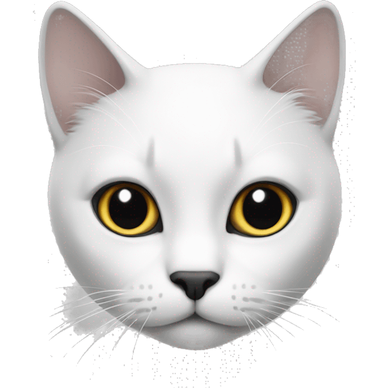 Cat white and black emoji