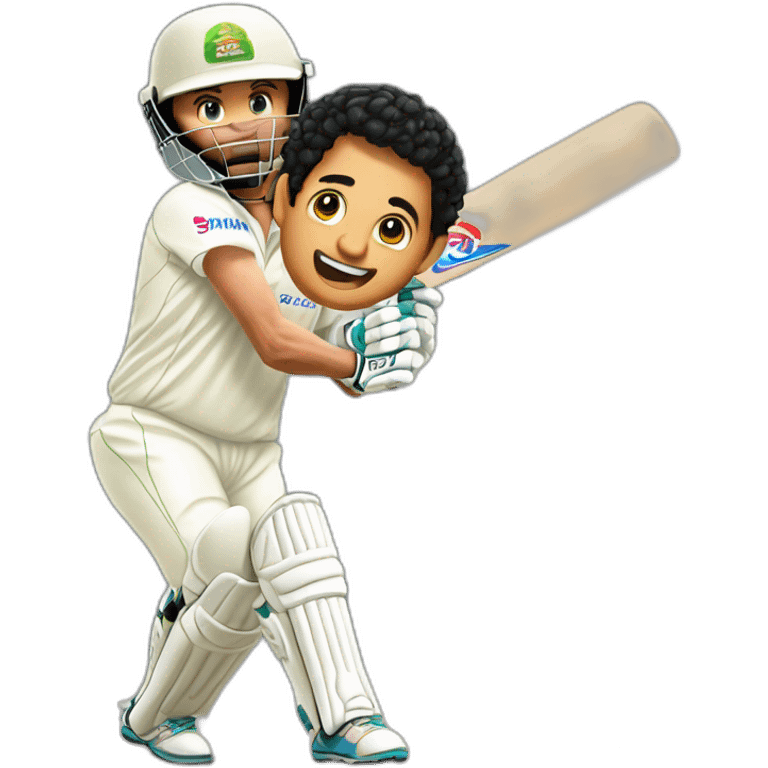 sacking tendulkar with cricket bat emoji