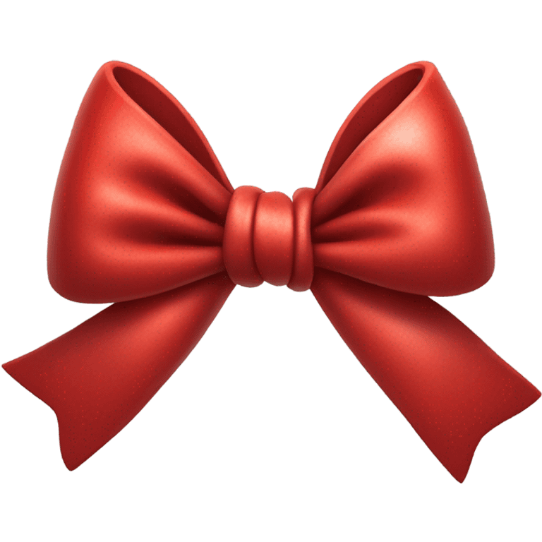 "A vibrant red bow with a silver hollow heart at the base of the bow's knot. The bow should have an intense red color, and the silver heart should be positioned at the center of the knot." emoji