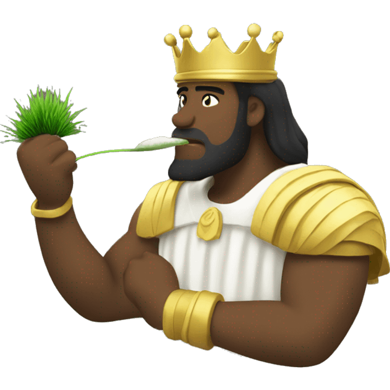 King Nebuchadnezzar eating grass emoji