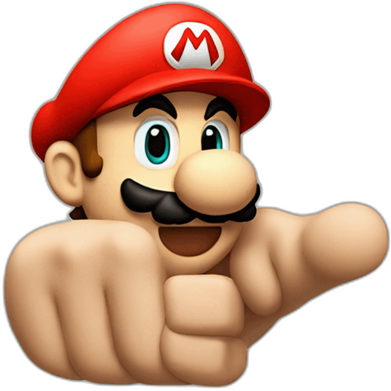 mario game finger pointing emoji