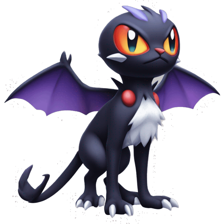 Edgy Cool Kawaii Litten-Noivern-Noibat-Absol-Pokémon Full Body emoji