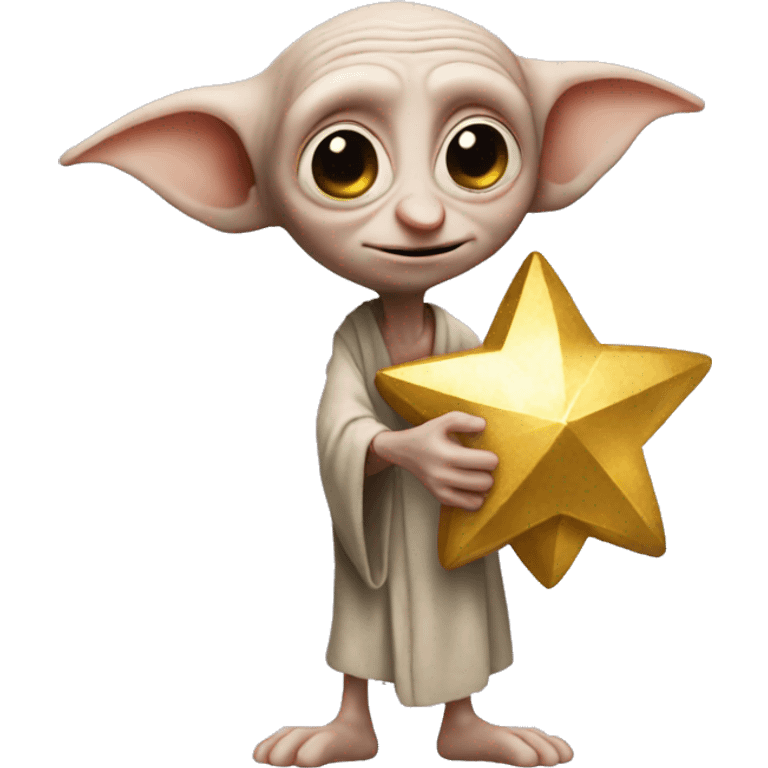 Dobby holds a golden star in his hand emoji