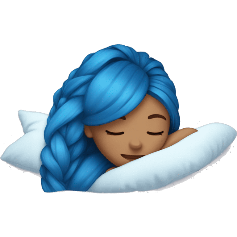 Ariana sleeping with blue hair emoji