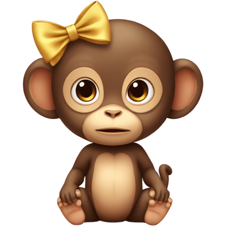 Baby monkey with a bow  emoji