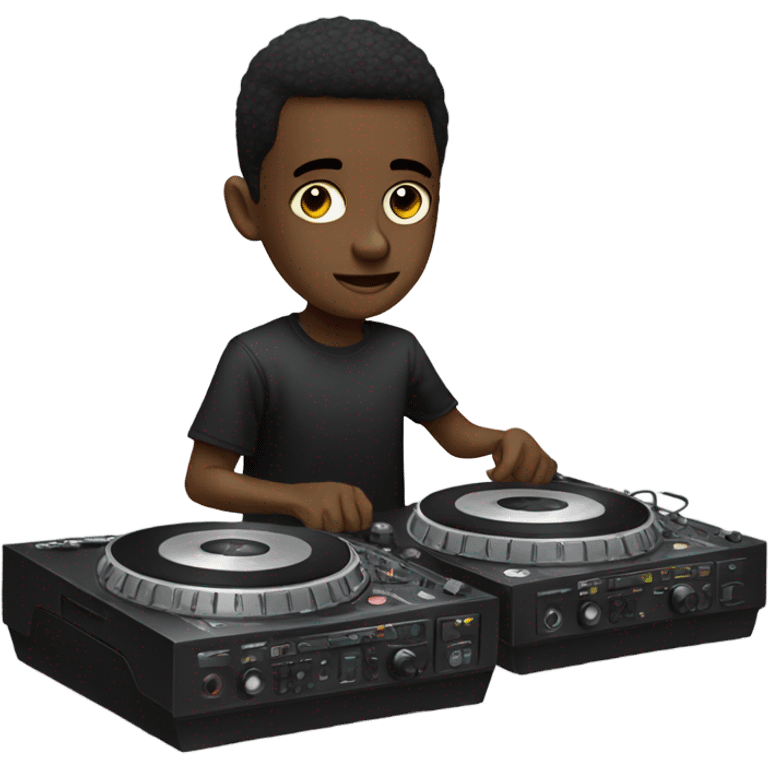 boy electro dj on turntables emoji