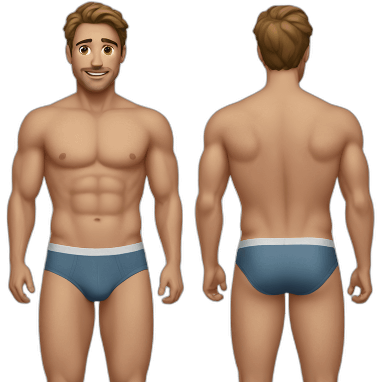 a man with backwards underwear emoji