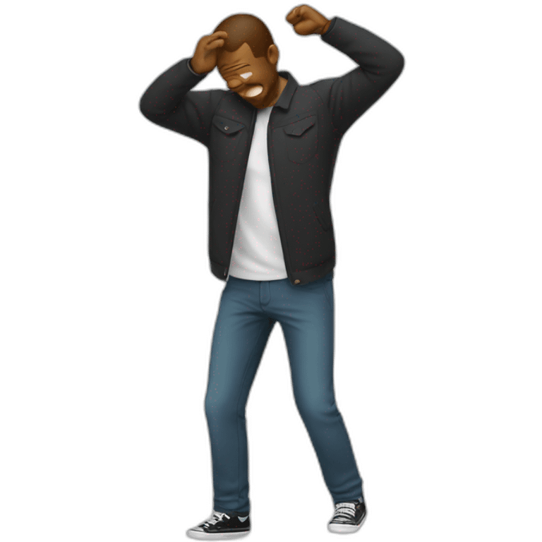 a man doing a dab emoji