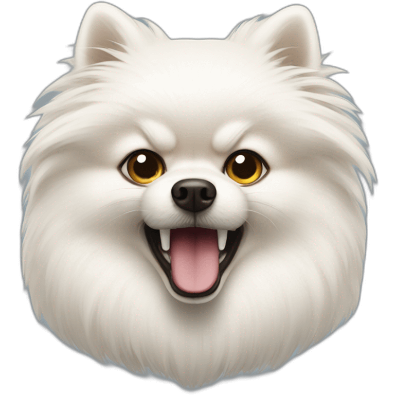 Angry White pomeranian emoji